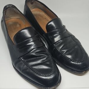 Salvatore Ferragamo Black Leather Slip-On Loafers 9EE Polish And Wear!